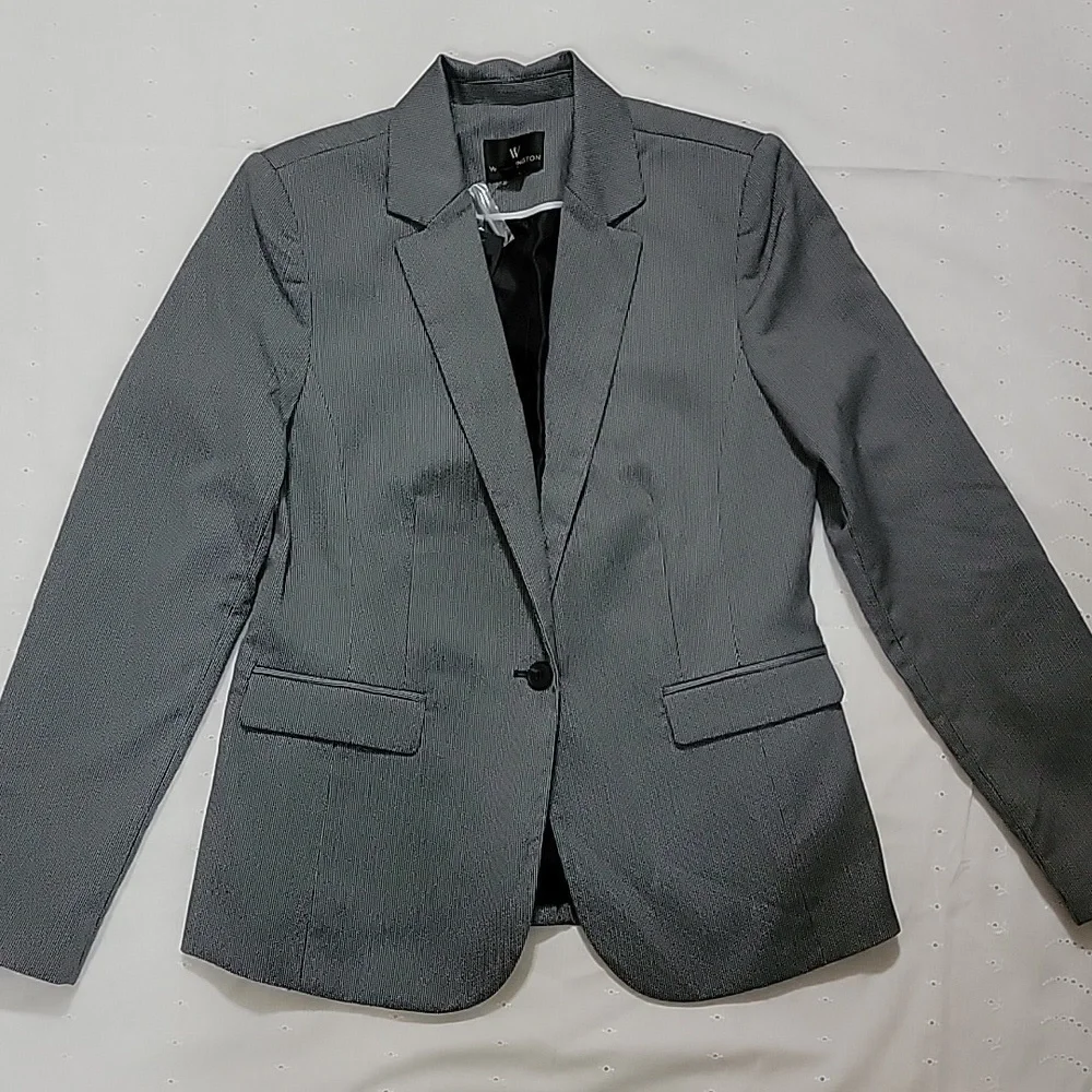 Worthington‎ Womens Black White Chain Blazer Jacket Size 8 New 830-4006 0059